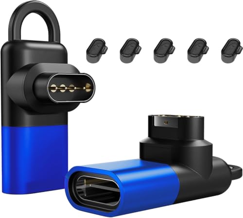 Garminガーミン用変換アダプター【アダプター*1個+防塵プラグ 充電ポート用*5個+ストラップ*1個】適合GarminApproach S70/ForeAthlete 945/Fenix/Instinct2 用変換マイクロ 急速充電 コンパクト 持ち運