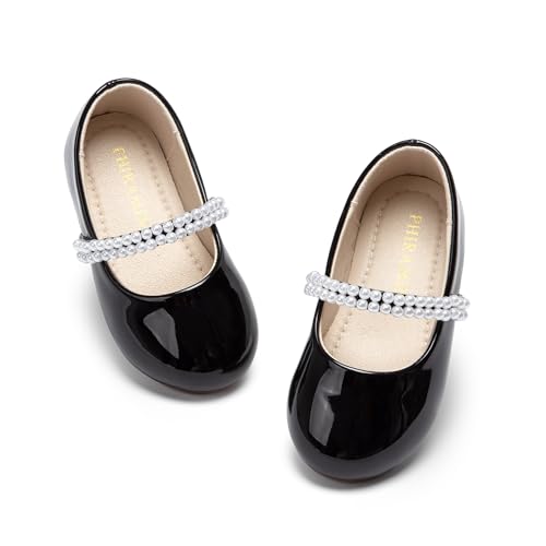Image of PHIRAMIN Tollder Girl Dress Shoes - Little Girl Ballet Flats for Wedding Party