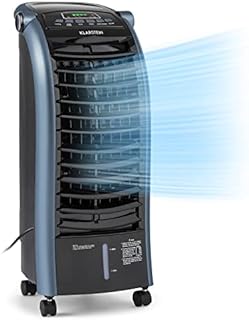 Klarstein 65W Portable Air Cooler, 4-In-1 Evaporative Air Coolers for Home, Silent with Night Mode, Humidifier, Ventilator, Small Water Cooler, 6 L Ice Fan Portable Cooler, 444m³/h Air Flow, Navy Blue