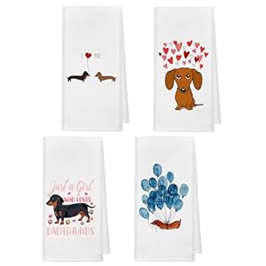 kunlisa Dachshund Gifts for Women,Dachshund Kitchen Towels,Dachshund Decor, Wiener Dog Gifts for Women, Dachshund Dish Towels Tea Towels 16×24 Inches Set of 4,Daschund Gifts, Weiner Dog Stuff kunlisa Dachshund Gifts for WomenDachshund Kitchen TowelsDachshund Decor Wiener Dog Gifts for Women Dachshund Dish Towels Tea Towels 1624 Inches Set of 4Daschund Gifts Weiner Dog Stuff