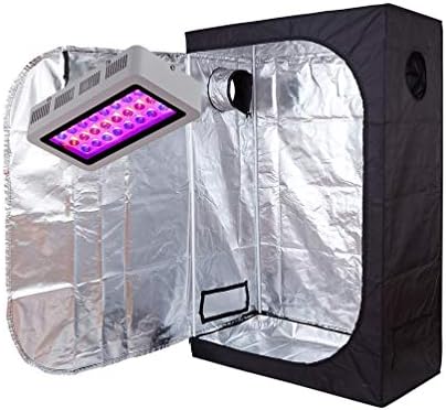 GreenHouser New TECH 300W/600W/900W UFO Real Full Spectrum LED Grow +Multiple Size Dark Room with Removable Water-Proof Floor Tray for Better Planting. (LED Light 300W, 36"X20"X63"Tent kit)