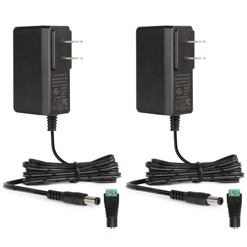 Image of 12V LED Power Supply, 12 Volt 1A 12W DC Power Supply, 100-240V AC Transformer, 12V Power Supply for LED Strip Lights, Wall Plug Power Adapter with 5.5 /2.1 DC Female Connector (2 Pack)