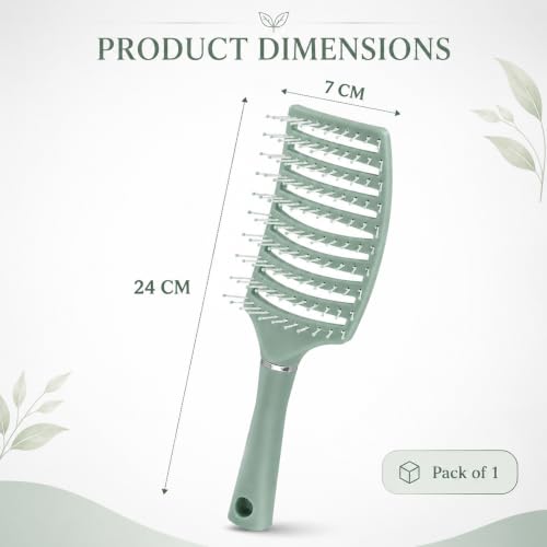Image of Detangling Hair Brush for Women & Men, Flexible Vented Paddle Hair Brush with Rounded Tip Bristles, Gentle Scalp Massage, Wavy, Wet & Dry Hair, Salon, Home & Daily Hair Care, Pack of 1