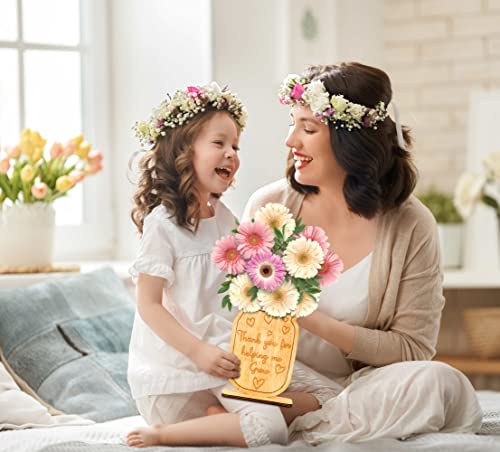 Teacher Appreciation Gifts, Thank You For Helping Me Grow Wooden Hand Picked Flower Holder, Diy Flower Arrangement Gift For Teacher's Day Mother's Day Christmas Thanksgiving Baby Shower-A05 #TOP2