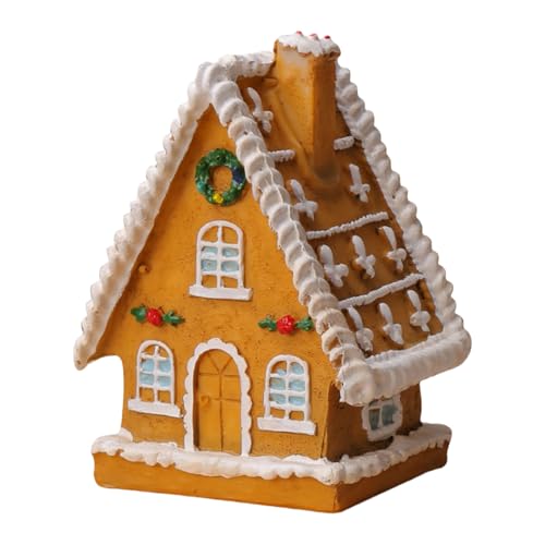 Figuras de casa de pan de jengibre con luz LED, decoración de Navidad para Navidad, fiestas, Año Nuevo, decoración del hogar, pan de jengibre, figura de casa