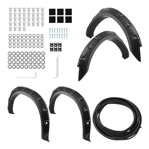 Zoncar 4Pcs Fender Flares Kit Compatible for 2010-2018 Dodge Ram 2500 3500,Pocket-Riveted Style Paintable Wheel Fender Flares Cover Kit, Front and Rear, Matte Black by ZonCar - Used condition - US$44.98