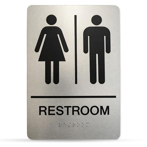 Panneau de toilettes unisexe en acrylique pour bureaux et cafés