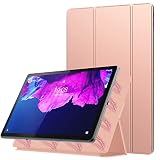 MoKo Coque Compatible avec Lenovo Tab P11 Plus 2021 (TB-J616F/607F)&P11 2020 (TB-J606) 11', Étui de Protection Housse à Trois Volets Transparent Adsorption Magnétique Auto Réveil/Sommeil, Or Rosé