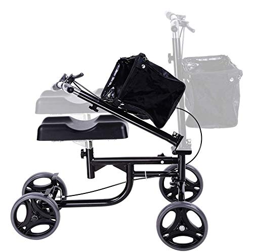 Einstellbare Kniewandler Scooter Lenkbare Bremse Metall Knierolle Beinwagen Krücken Alternative