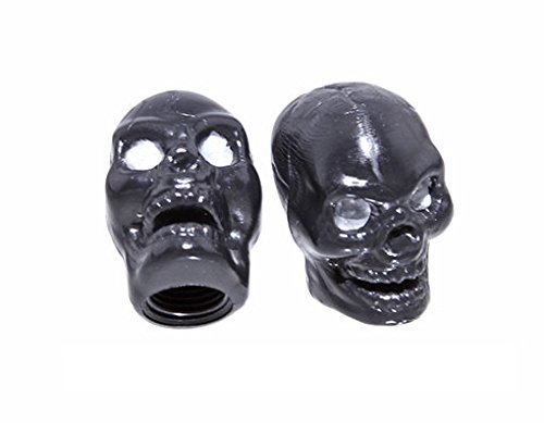 Alta Skull Schrader Valve Caps, Multiple Colors (Black)