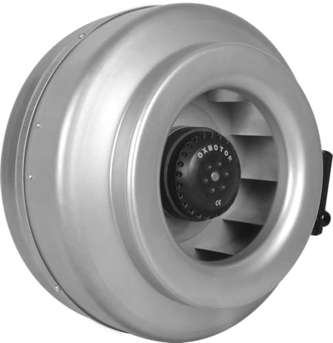 oxberg Ventilatore centrifugo per condotto in linea per scarico HVAC, circolazione dell'aria, coltivazione idroponica, tende, cantine, bagni, cucine (250 mm - CM250)