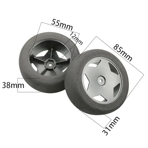 Pneus RC Short Course 1/10 compatible HSP 94107 4 pièces roues noir - 5