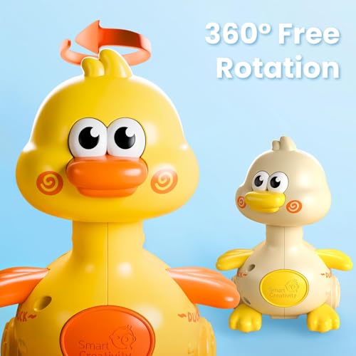 Image of acrown Press to Go Duck Car Toy Baby Push Go Racing Cars, Infant Play, 1st Birthday Stocking Gift for 12-18-24 Months, 1 2 3 One Yrs Old Boys Girls Child Kids(Press Duck Big)