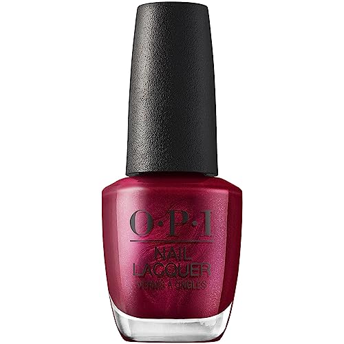 OPI Nail Lacquer Big Sagittarius Energy | Opaque Dark Red Pearl Chip Resistant Nail Polish | Big Zodiac Energy Collection