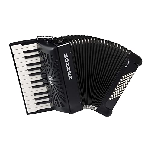 ACORDEONES PIANO. HOHNER Acordeon de piano cromatico BRAVO II 48 NEGRO A16522 SILENTKEY.