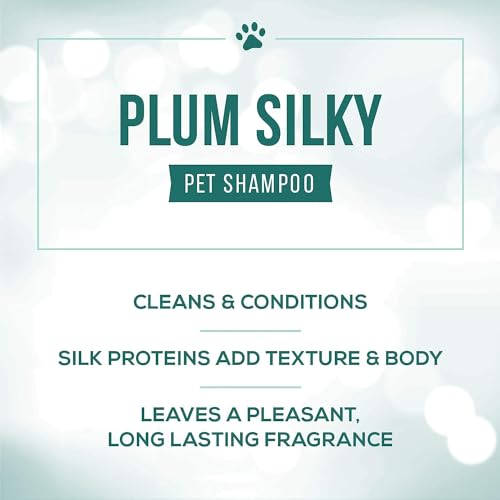 Image of Nature's Specialties Plum Silky Ultra Concentrated Dog Shampoo Conditioner, Makes up to 24 Gallons, Natural Choice for Professional Pet Groomers, Silk Proteins, Made in USA, 1 gal