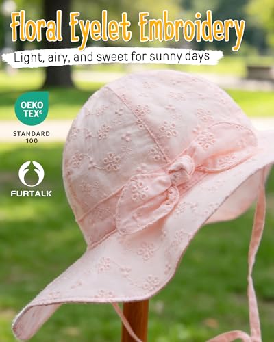 Image of FURTALK Baby Sun Hat Toddler Beach Hats with UPF 50+ Sun Protection Wide Brim Girls Bucket Hat