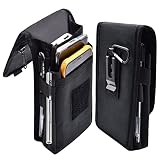 Prebene Dual Phone Holster, Gürtel Phone Pouch, Large Smartphone Pouch Handyhalter, Taktische Gürteltasche, Handyhalter für Arbeit, Geschenke für Männer, Wandern, Camping, Grillen, Rettung (schwarz)