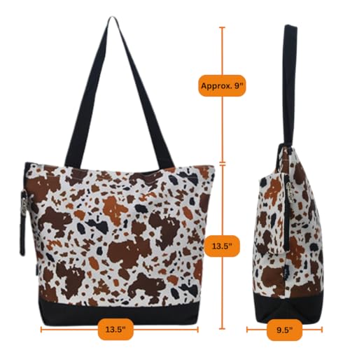 Image of NGIL Medium Top Zipper Closure Canvas Tote Bag with Attached Matching Coin Purse For Moms and Nurses