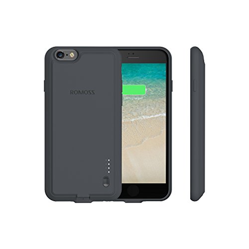 iPhone 6 Plus/6s Plus Battery Case, ROMOSS 2800mAh Ultra Slim Portable Charger Case Rechargeable Extended Battery Pack Protective Backup Charging Case Cover for iPhone 6 Plus/6s Plus (5.5 inch) Gray