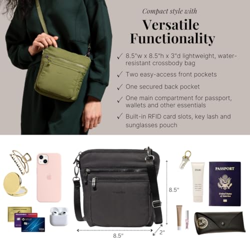 Image of Baggallini Modern Pocket Crossbody Bag for Women, 8.5 inchx8.5 inch Handbag Purse with RFID, Lightweight Water-Resistant