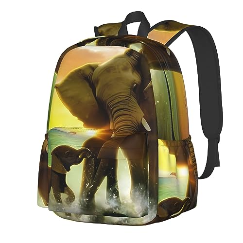 Sac à dos éléphant africain noir imperméable de grande capacité pour l'école