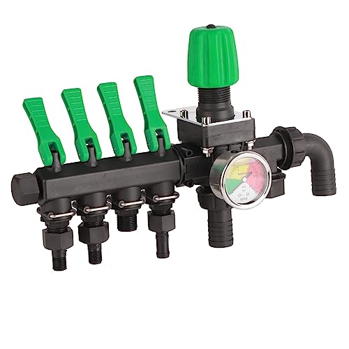 Répartiteur d'eau 4 voies ABS avec manomètre pour irrigation agricole - 8