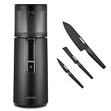Hurom Black H400 Award Winning Cold Press Juicer Machine with German Steel Knife Set, Strainer & Hands Free with Self-Feeding Hopper, Corrosion-Resistant Blades, Easy Assembly (550ml/ 18.6oz)
