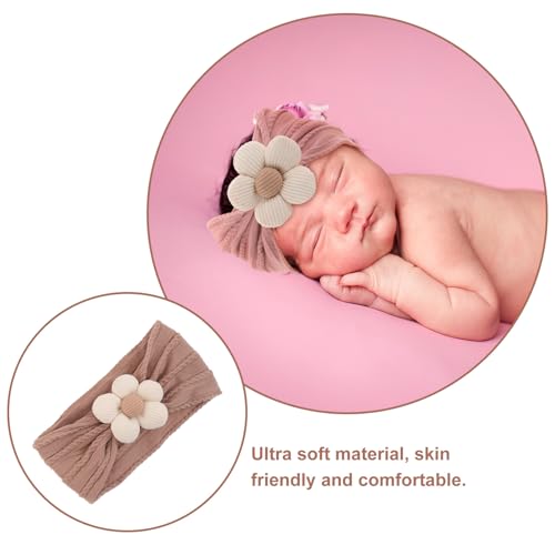 HEALSOPTHY 4 Sztuki Turban Hairbands Opaski na głowę niemowląt Elastyczne owoc dziecięce opaski do włosów Pasmak do włosów dla dzieci Pałąk dla niemowląt Flower Fryzjer