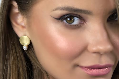 Bijoux de mariage : boucles d'oreilles perles or pour mariée et invitée - 4