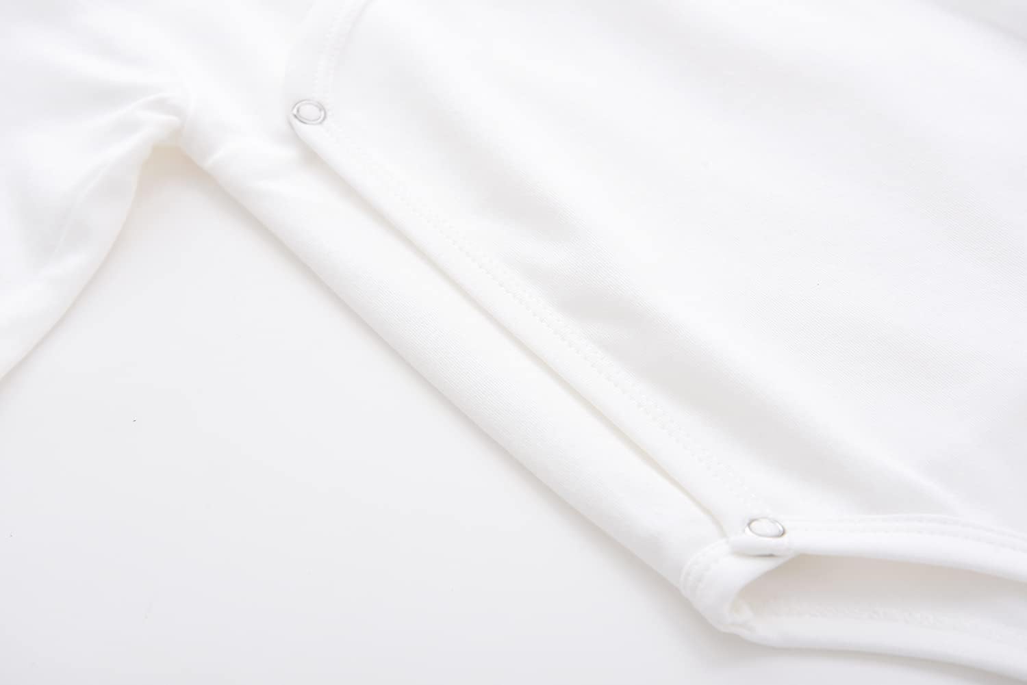 ACESTAR Baby Boy Girl Side Snap Bodysuits - 100% Cotton Plain Long Sleeve Baby Kimono for Newborn-12 Months, 3 Pack