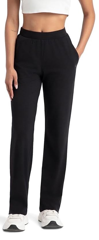 Women's Super Combed Cotton Elastane Stretch Relaxed Fit Trackpants with Side Pockets-image-2