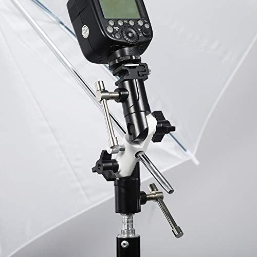 Supon Flash Bracket U-Shape,180° Adjustable Swivel Umbrella Softbox Holder With 1/4" To 3/8" Screw &Nut Adapter And Cold Shoe Mount For Dslr Cameras,Speedlites,Tripod,Light Stand,Studio,Led Light #TOP6