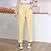Women Casual Pants Loose High Elastic Waist Straight Leg Crop Beach Pants Solid Fall Trendy Fashion Outfits Pant Yellow XXL