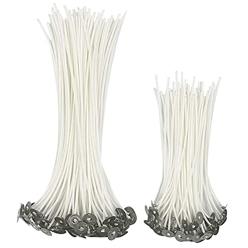 100 Pcs Cotton Candle Wicks, Low Smoke Natural Candle Pre-Waxed Wicks, 3.5 Inch 6 Inch Candle Wicks Making Kit Supplies for Candle Making and Candle DIY