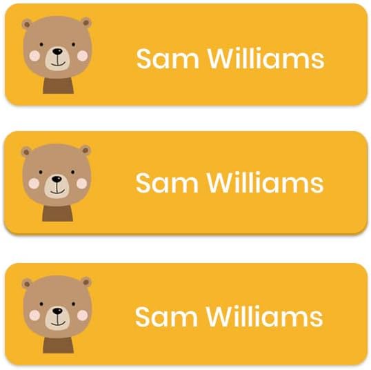 36 x No Iron Medium Personalised Stick On Waterproof Washable Name Labels Great for Clothes, School Uniform, Equipment, Shoes and Much More. School, Nursery, Day Care, Hospital - Cute Fox