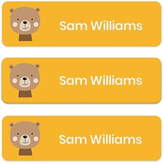 36 x No Iron Medium Personalised Stick On Waterproof Washable Name Labels Great for Clothes, School Uniform, Equipment, Shoes and Much More. School, Nursery, Day Care, Hospital - Cute Fox