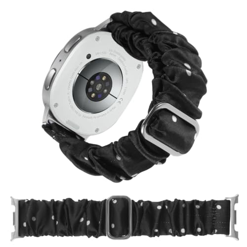 ���߉\�ȃV���V���o���h Samsung Galaxy Watch 8 �o���h 40mm 44mm/8 �N���V�b�N 46mm ���f�B�[�X ���ʖ͗l �L�k���̂���z�� �L�k�f�� ���X�g�o���h (�u���b�N)