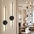 Battery Operated Wall Sconces Set of Two, Wireless Rechargeable Wall Sconces Black with Remote Control Dimmable, Cordless Wall Light Decor for Living Room, Bathroom, Hallway, Timing, 24 Inch