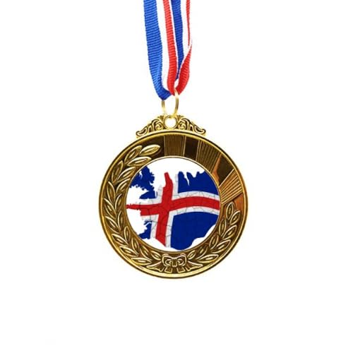 Cinta de primer lugar con bandera de Islandia para premios y decoraciones