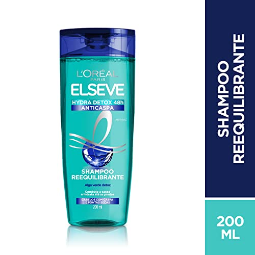 Shampoo Hydra-Detox Anti-Caspa Elseve L'Oréal Paris 200 ml, L'Oréal Paris, Branco, 200Ml