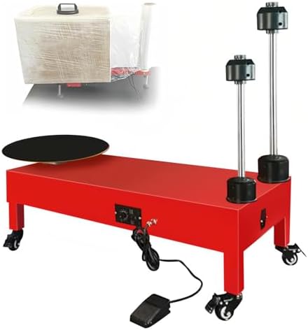 Industrial Electric Stretch Film Wrapping Machine, Heavy-Duty Dispenser, Single/Double Shaft, 40cm Pallet Size, Adjustable Turntable Speed for Optimal Efficiency