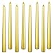 Kemladio 4 pcs 10 inch Taper Candles, Burning Unscented Tapered Candles 8 hrs, Long Candle Sticks,Dinner Candle,Tall Candle Sticks, Halloween Candles (25cm, Gold)
