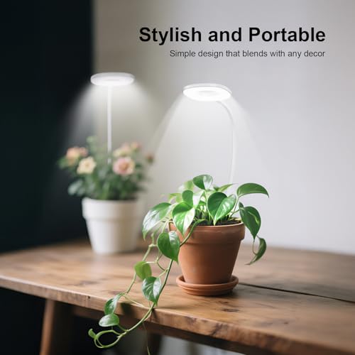 Pflanzenlampe LED Vollspektrum für Wachstumslampe - Grow Lampe 10W USB Pflanzenlicht Kleine Pflanzen mit Auto 4/8/12h Timer,10 Helligkeitsstufen, 3 Lichtmodi, 360° Schwanenhals, Clip & Erdspieß