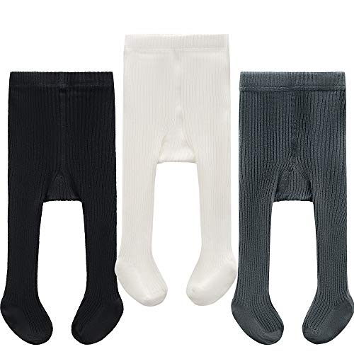 Image of CECORC Baby Girls Tights Toddler Cable Knit Leggings Infants Stockings Cotton Pantyhose 1-10T