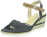 vestido azul con zapatos rosa  Tom Tailor 1190403, Sandalias con cuña Mujer, Navy, 38 EU