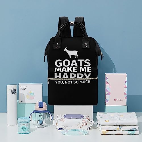 Goats-Make-Me-Happy-Diaper-Bag-Portable-Backpack-Mommy-Bag-Travel-Shoulder-Daypack-for-Outdoor-Working-Beach