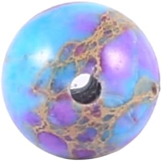 Miniatura 5 de Cuentas de jaspe imperial bicolor, 67 piezas de cuentas de piedra de 0.236 pulgadas (0.236 in), piedras preciosas sueltas, tamaño de agujero de