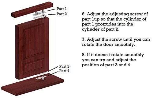 Pivot Hidden Door Hinge Stainless Steel With Screws | For Door Or Hidden Shelf Up To 60 Kg | 360 Degree Center Hung System #TOP5