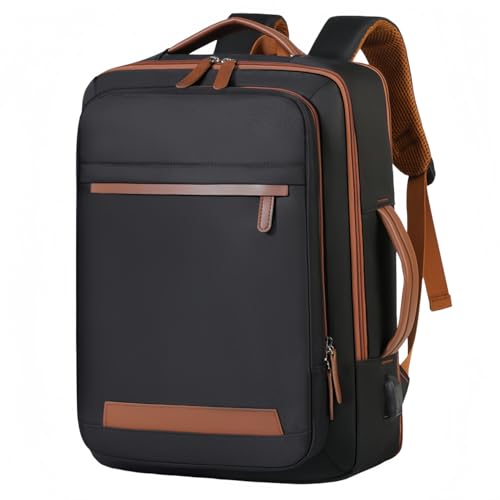 Mochila de Viagem Feminina Com Grande Capacidade Nylon Impermeável,Para 14-15,6 Polegadas Notebook e Negócio Escolar,Com Interface de Carregamento USB Multifuncional (Preto)